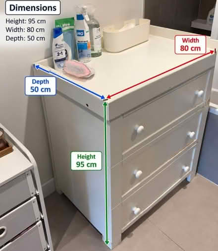 Photo of free White 4-Drawer Chest (KT3 , New Malden) #1
