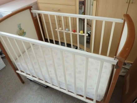 Photo of free Wooden cot and mattress (Rhydycroesau SY10) #1