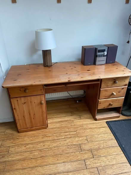 Photo of free Wood desk with pull out section (St Just TR19) #1