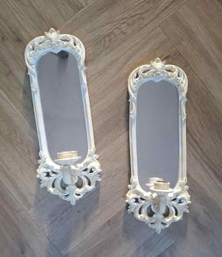 Photo of free 2 x matching mirrored wall mounted candle sconces (Boughton Monchelsea ME17) #1