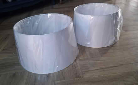 Photo of free 2 x large white matching light / lamp shades (Boughton Monchelsea ME17) #1
