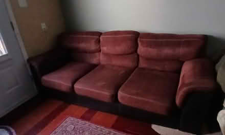 Photo of free Leather & suede sofa (Wellington West Village) #1