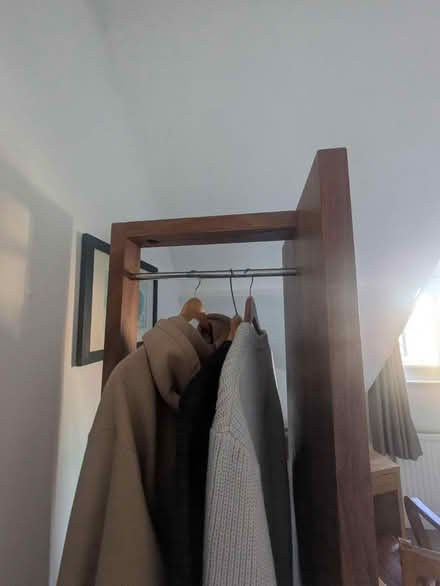 Photo of free Brown wooden coat and shoe rack (Willesden green, NW2 4QN) #1