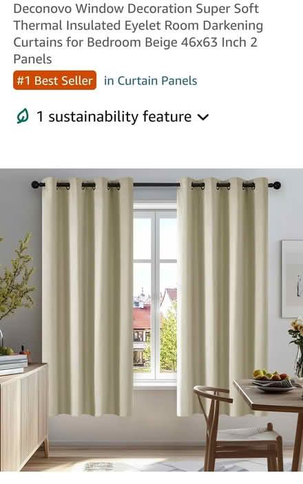 Photo of free thermal curtains 46*54 inch (Carshalton SM1) #2