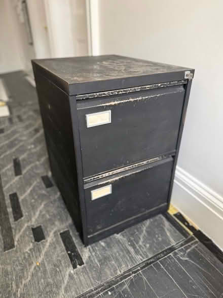 Photo of free 2-drawer metal filing cabinet (Womersley Rd N8) #1
