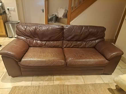 Photo of free 3 seater brown leather sofa (Littlemore, OX4) #1