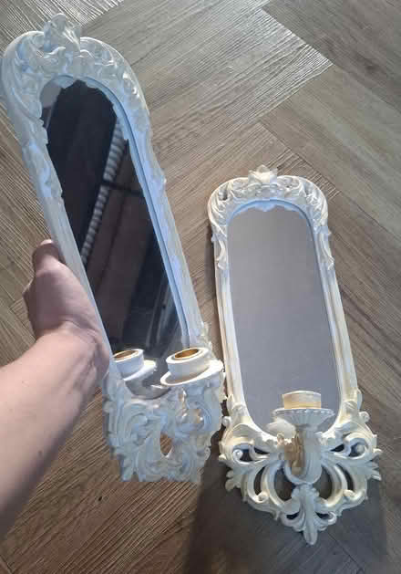 Photo of free 2 x matching mirrored wall mounted candle sconces (Boughton Monchelsea ME17) #2