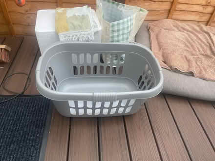 Photo of free Grey plastic laundry basket (Mytchett GU16) #1