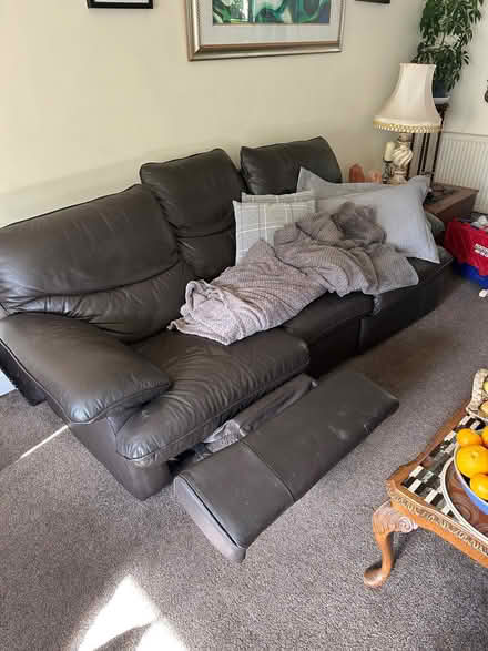 Photo of free Settees and swivel chair useable condition (Brighouse HD6) #1
