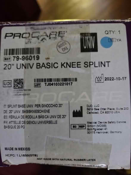 Photo of free Procare knee splint (Milton Randolph Area) #1