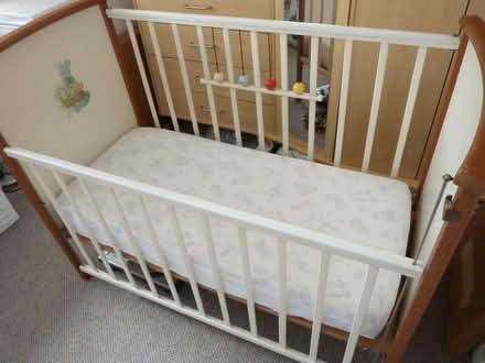 Photo of free Wooden cot and mattress (Rhydycroesau SY10) #2