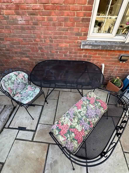 Photo of free Outdoor table and chair/sofa (Fleet GU51) #2