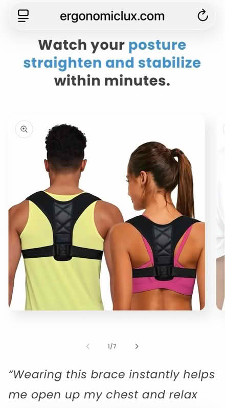 Photo of free Posture brace- from Ergonomic Lux (Upper West side. West 83.) #1