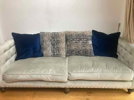 Photo of free Two Light Grey Velvet Sofas (Ham Gate KT2) #2