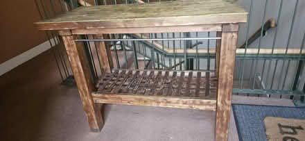Photo of free High Table and 2 high chairs wood (Adamstown Lucan) #1