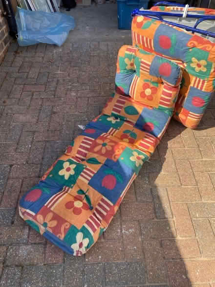 Photo of free Sun lounger and spare cushion (Woodford Green) #2