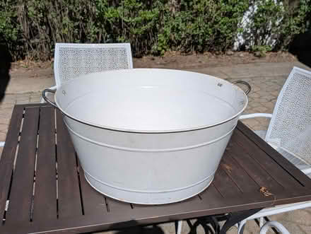 Photo of free Large decorative round metal bucket (East Watertown) #1