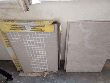 Photo of free 6 very large ceramic tiles limestone effect (Millbank SW1P) #4