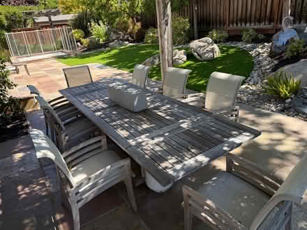 Photo of free Teak patio furniture (Near Rancho San Antonio Park) #1