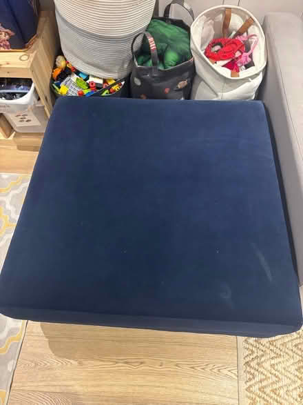 Photo of free Blue velvet ottoman (Askew Road W12) #2