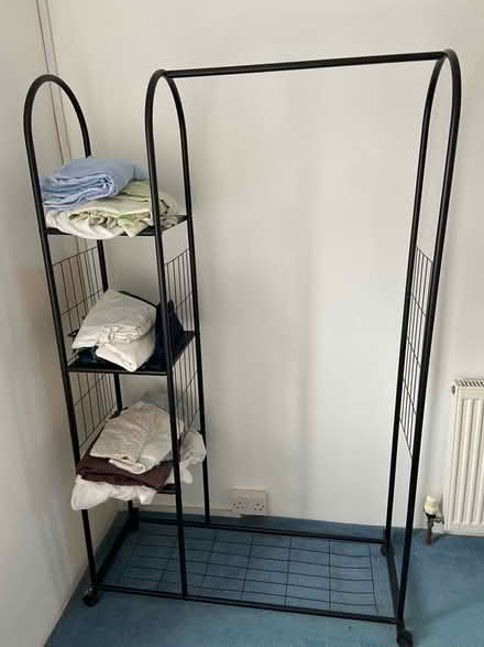 Photo of free Metal hanging rail, shelves, empty (St Just TR19) #1