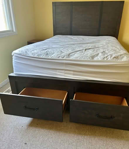 Photo of free Beautiful Queen Bed with drawers (Davis Drive and Leslie.) #1