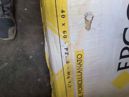 Photo of free 6 very large ceramic tiles limestone effect (Millbank SW1P) #3