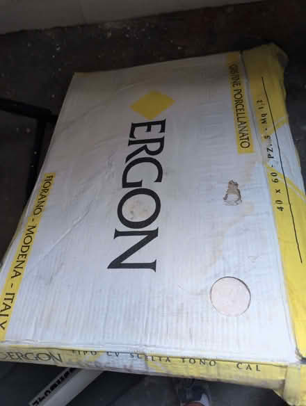 Photo of free 6 very large ceramic tiles limestone effect (Millbank SW1P) #2