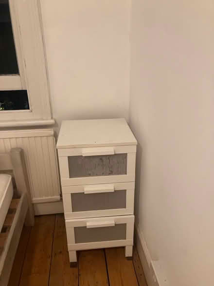 Photo of free Three white cupboards and drawers (NW63SJ) #4
