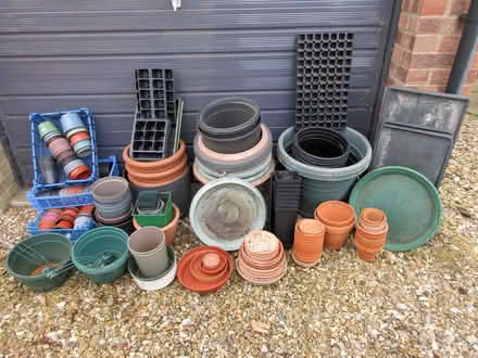 Photo of free Garden pots, saucers, seed trays, etc (Beccles NR34) #1