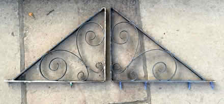 Photo of free 2 old metal hanging basket brackets (East Marden PO18) #1