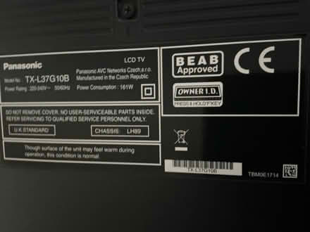 Photo of free Panasonic Vera 37inch TV (Dallington NN5) #2