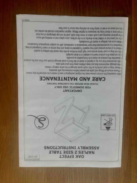 Photo of free Z shape side table in box, needs to be constructed (Horsham RH12) #3