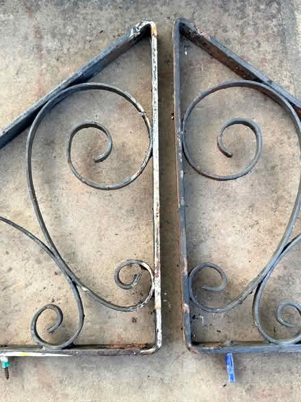 Photo of free 2 old metal hanging basket brackets (East Marden PO18) #2