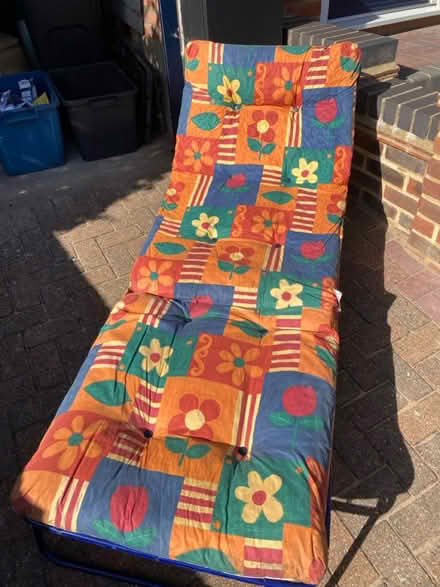 Photo of free Sun lounger and spare cushion (Woodford Green) #1