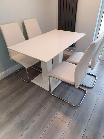 Photo of free White kitchen table and four chairs (Greasby CH49) #2