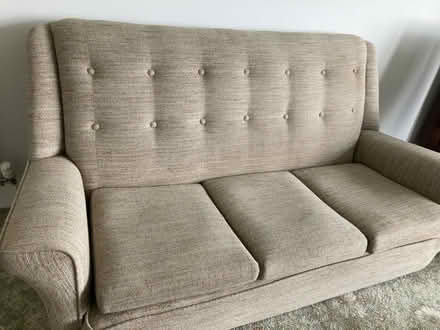 Photo of free Sofa, Roberts radio, wooden trolley, fire screen, mirror (Grange-over-Sands LA11) #4