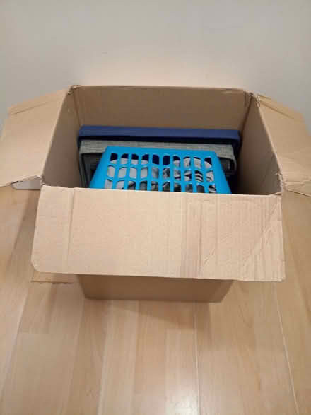 Photo of free storage canvas boxes and large bags and a plastic basket (Boscombe BH5) #1