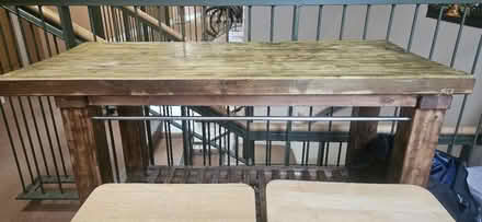 Photo of free High Table and 2 high chairs wood (Adamstown Lucan) #4