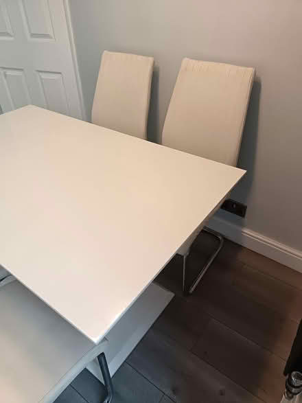 Photo of free White kitchen table and four chairs (Greasby CH49) #3