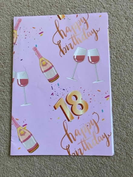 Photo of free 18th birthday wrapping paper (North Tonbridge TN10) #1