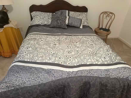 Photo of free Double bed frame cherry wood (crystal lake pingree station) #1