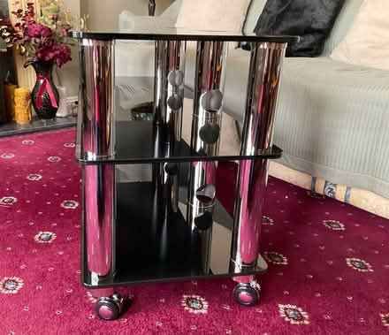 Photo of free Black Glass and Chrome TV Table (Plymstock, PL9) #3