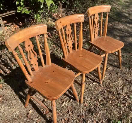 Photo of free Up to 3 wooden kitchen chairs (Boxted CO4) #1