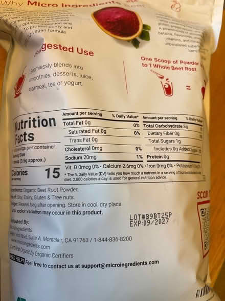 Photo of free Organic beet root powder (Melrose) #2