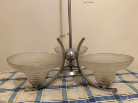Photo of free ceiling lamp 3 arm 1950's Chrome (Hulme M16) #2
