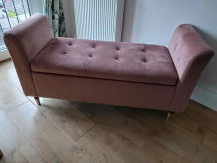 Photo of free Pink window seat with pink footstool.No fire labels . (Ware SG12) #1