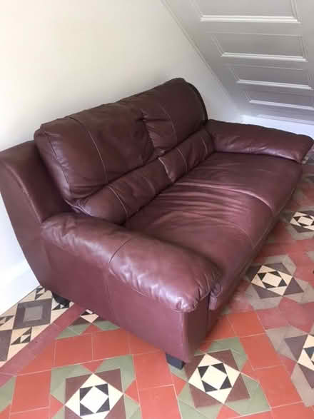 Photo of free leather 2-seater sofa (4 mile west of Launceston) #1