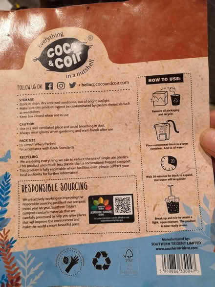 Photo of free Block of coir seed compost (Grandpont OX1) #2