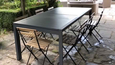 Photo of free 10 folding chairs and small table (Chelford/L Whithington SK11) #1